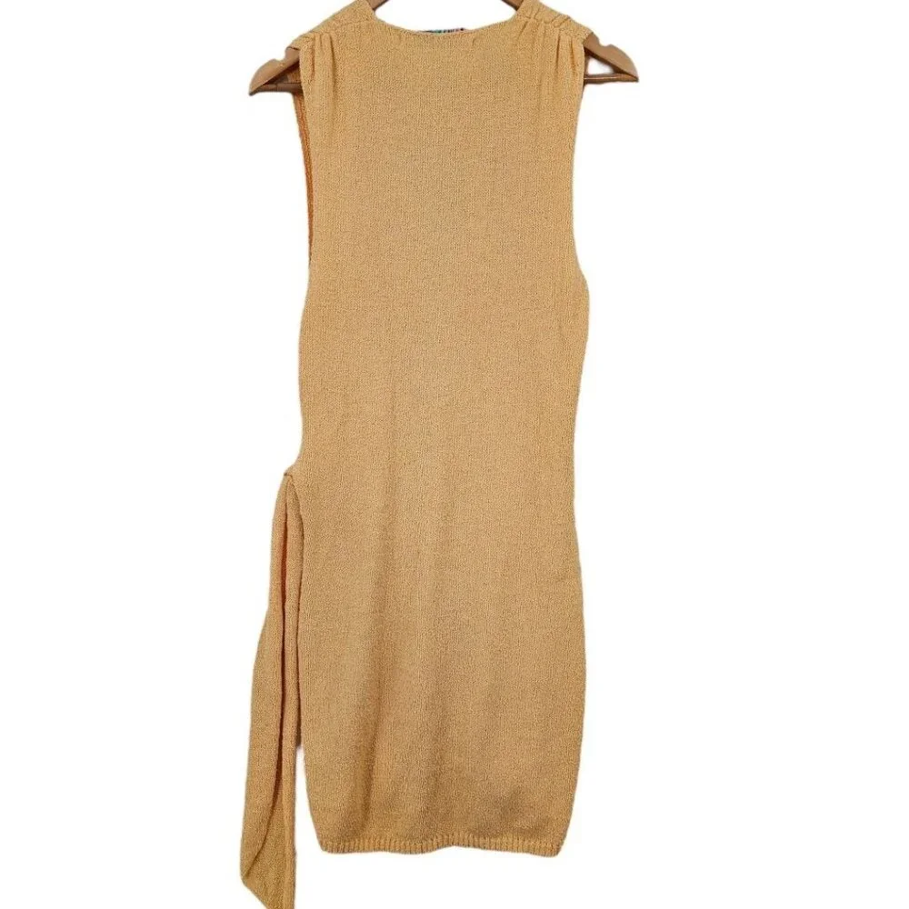 Free People Beach Womens XS Poppy Sweater Mini Dress in Sunrise‎ Peach